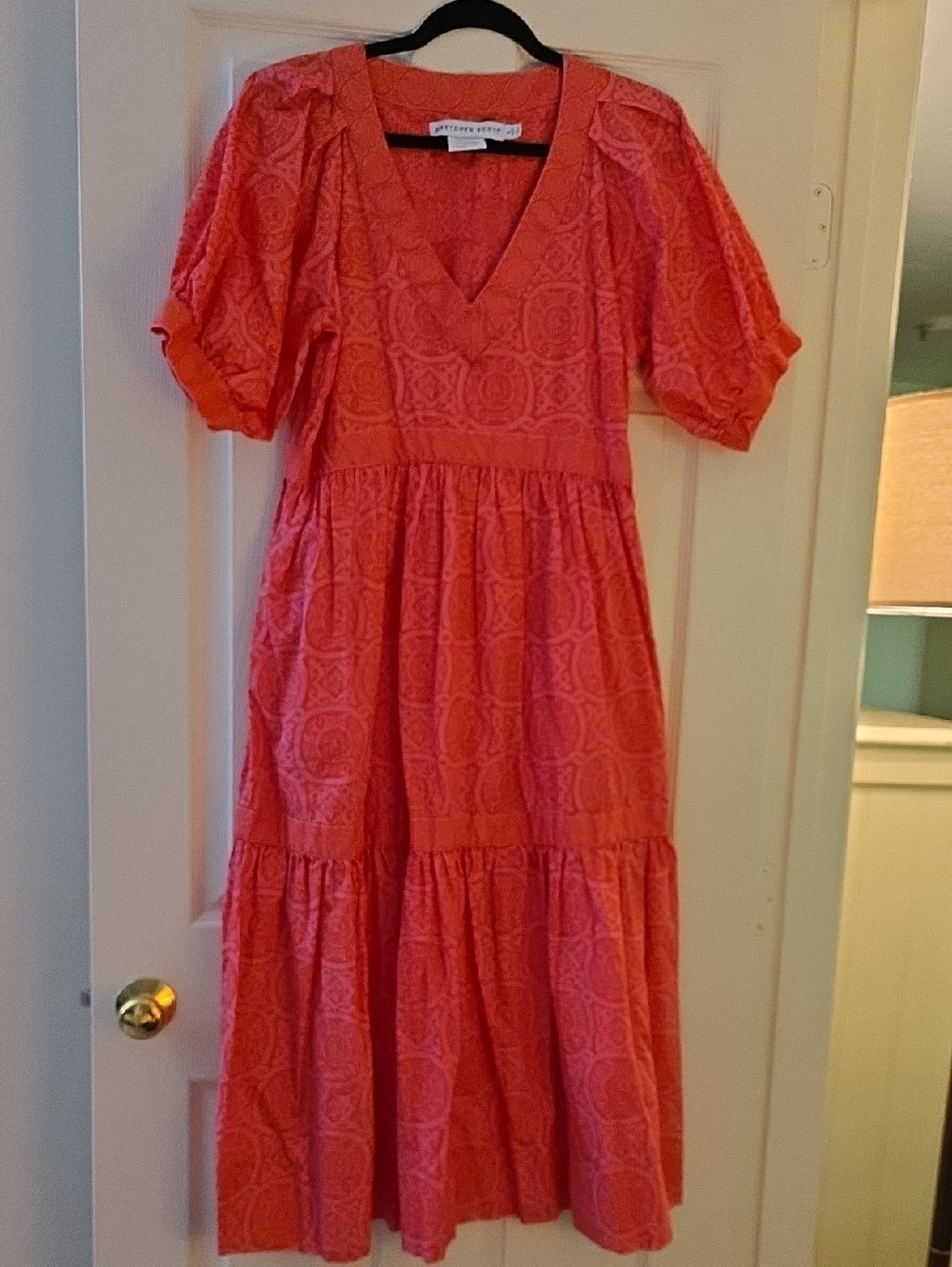 Gretchen Scott Pink/Coral Tiered Maxi Dress